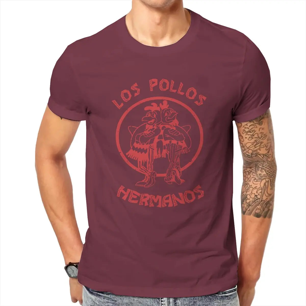Funny Breakings Bads T-Shirt Men Crewneck Cotton T Shirt Chicken Brothers Short Sleeve Tees Printing Tops