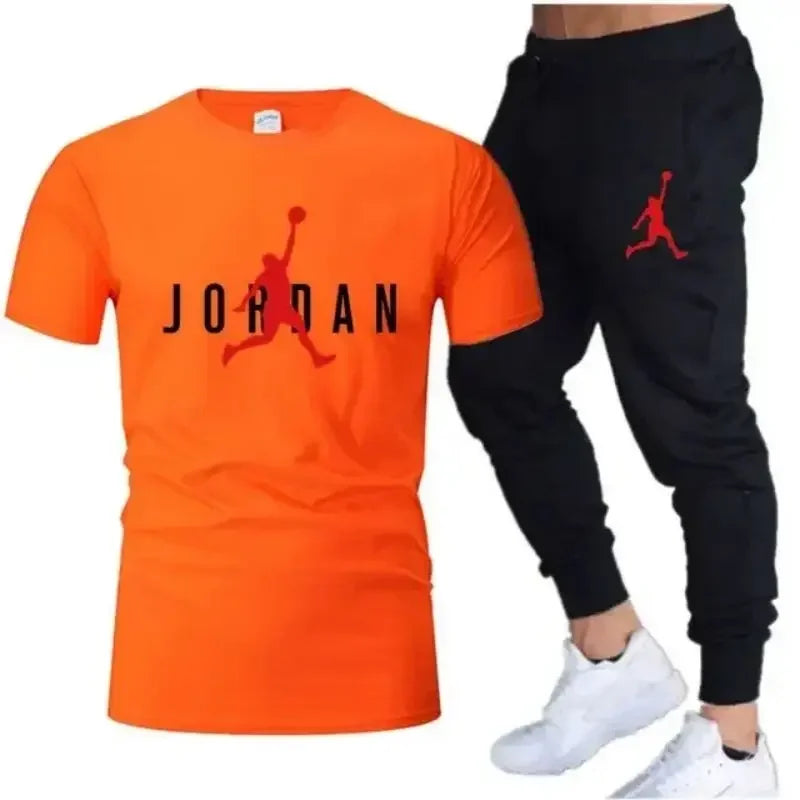 2025 New Summer Popular Men's Set, Men's Sports Set, Printed Leisure Fashion Short Sleeve Set, Men's Jogging Set