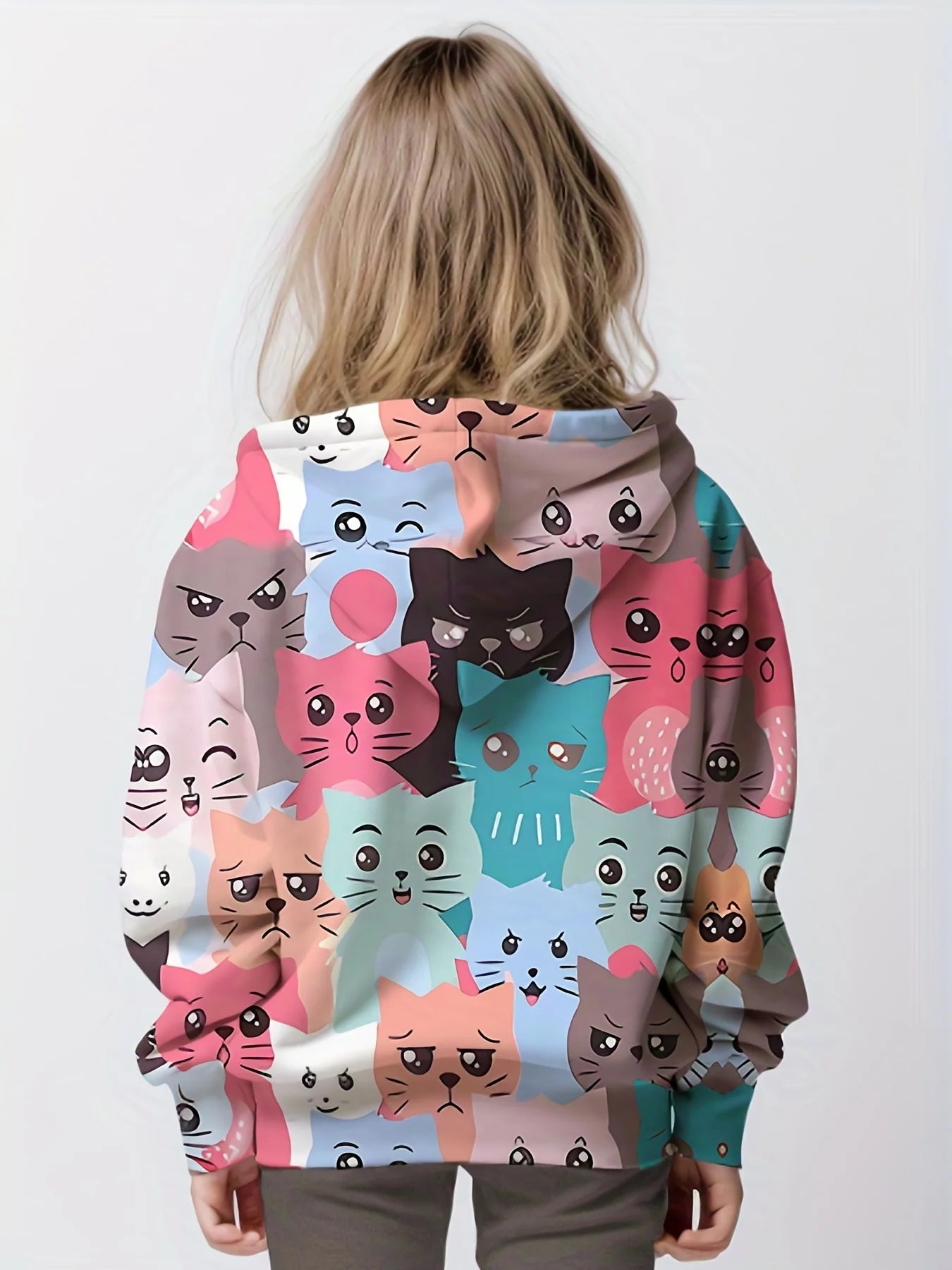 Kids Clothes Girl Hoodies Long Sleeve 3D Cartoon Print Children Spring Fall Clothes Tops Outdoor Casual Polyester Girl Clothing