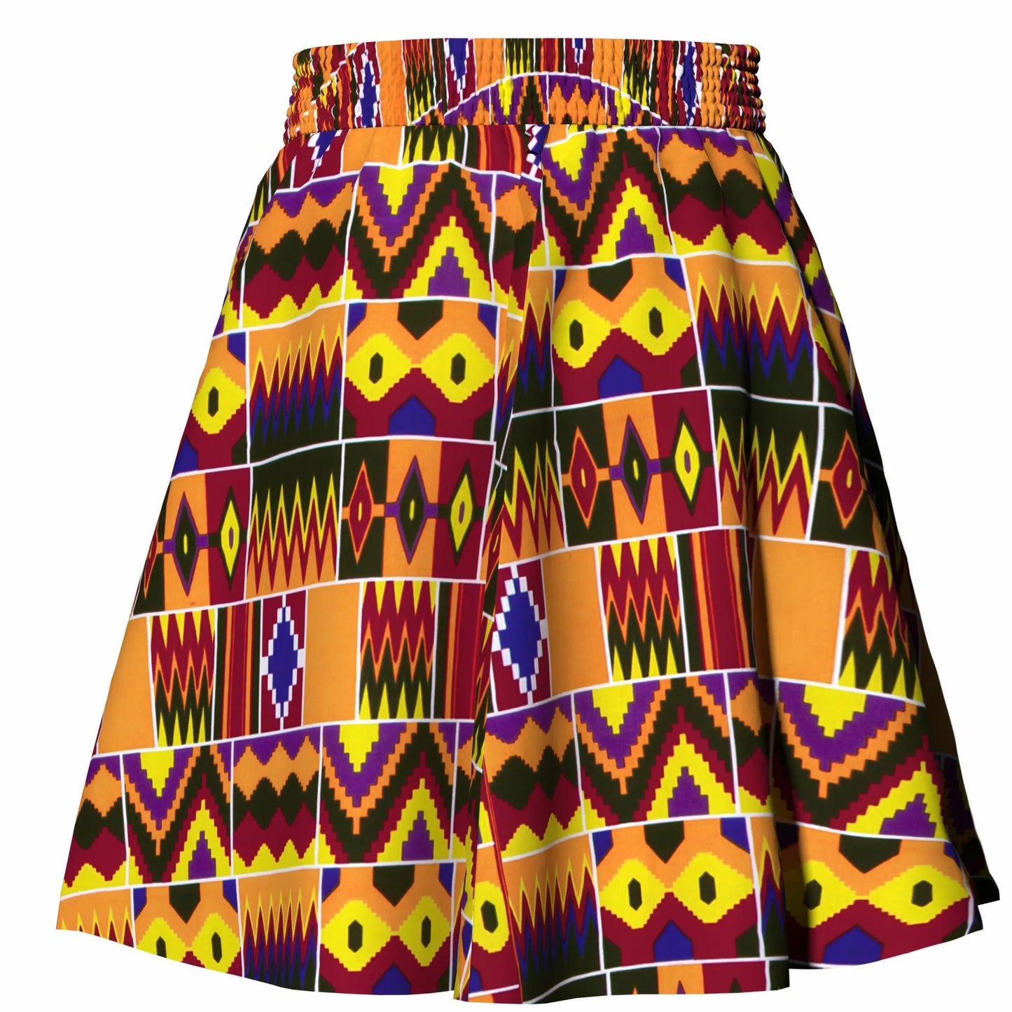 African Women's Skirt Knee Length Stretch High Waist Skirt African Print Ankara Women Lady Traditional Party Clothing WY11051