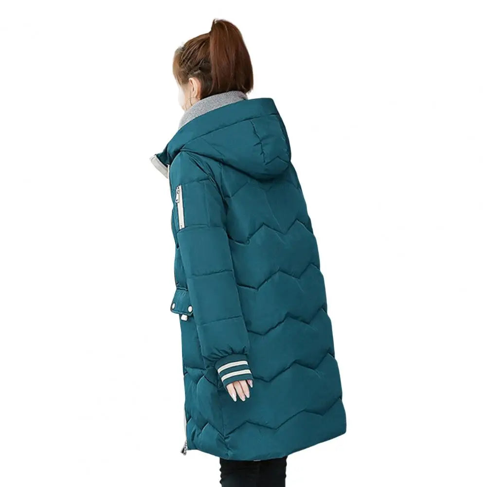 Women Long Hooded Down Cotton Coat Winter Thick Warm Parka Jacket