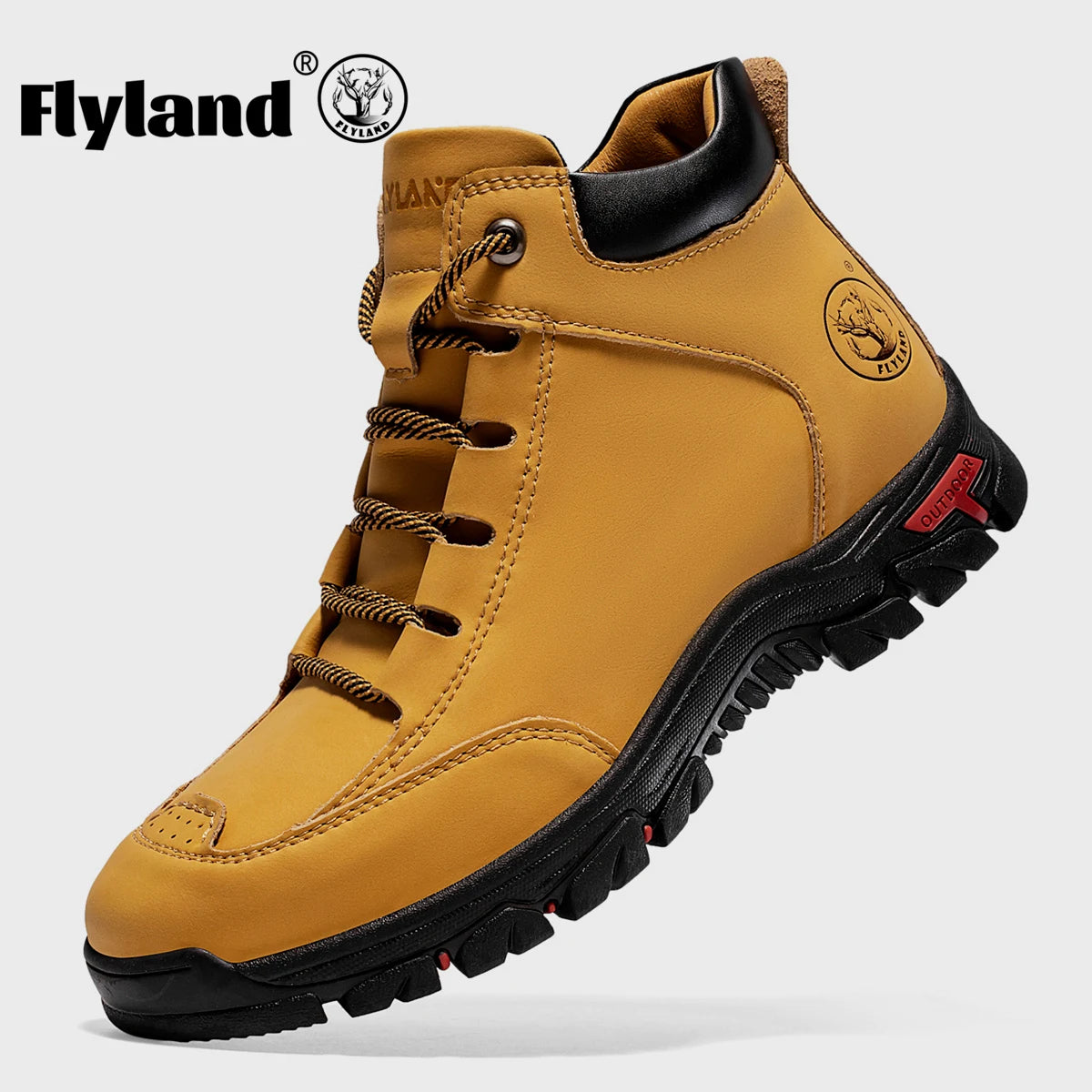 FLYLAND Men's Vintage Chukka Boots Top Layer Cowhide Leather Casual Work Office Shoes Fashion Classical Design