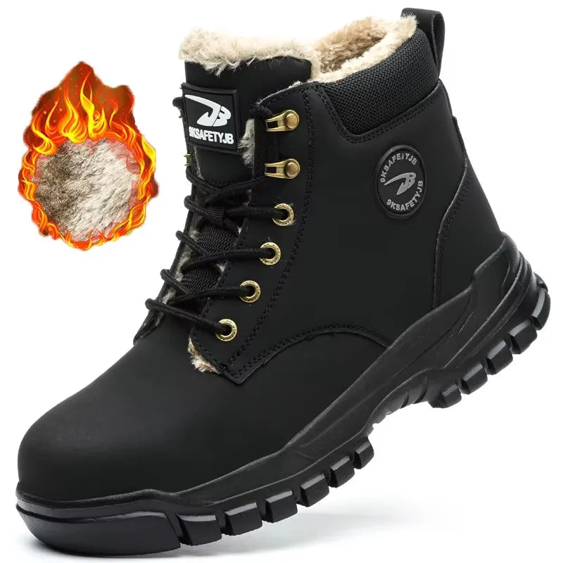 Men Protective Boots Steel Toe Shoes Anti-Smash Anti-Puncture Work Boots Safety Shoes Indestructible Winter Boots Waterproof
