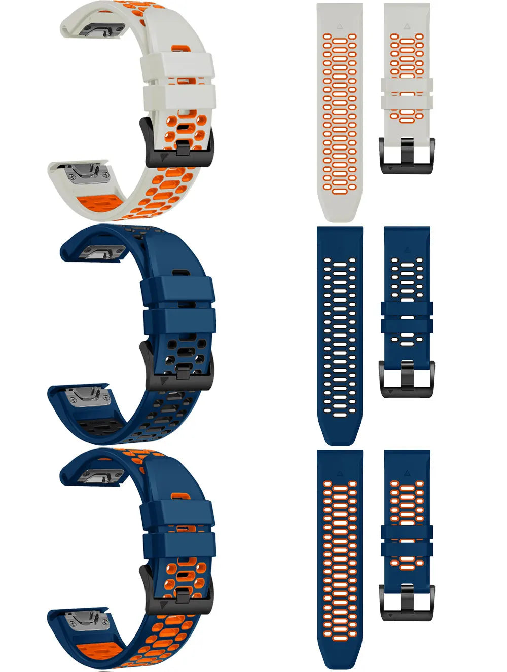 Sport Two-Tone Breathable Silicone Watch Band For Garmin Fenix 7X 7 Pro 6X 6 5 5X Plus/Epix 2 47mm 51mm QuickFit 26/22mm Strap