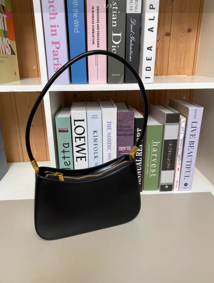 Zency French High-End Leather Underarm Bag Red Shoulder Handbag for Women Luxury Designer Sac for Lovers Wife Girlfriend