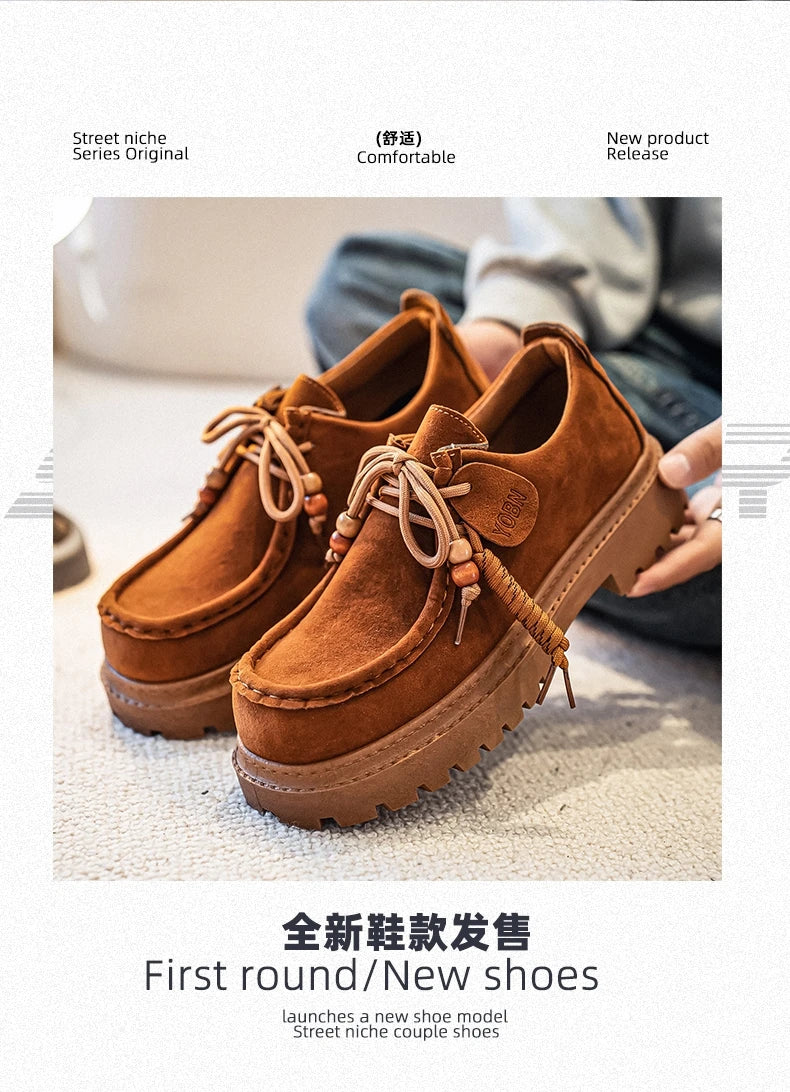 Men's Wide Toe Barefoot Shoes Classic Retro Casual Shoes Lightweight Outdoor Sports Walking Shoes Brown Thick Soled Work Shoes