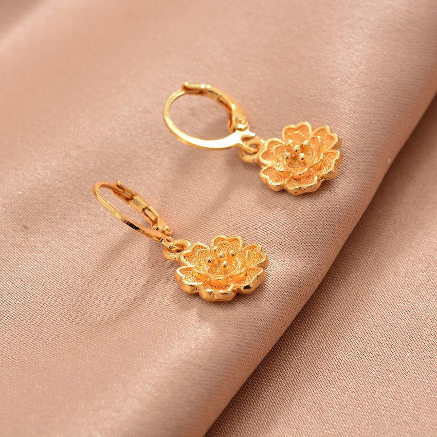 Ethiopian Gold Color Earrings For Woman African Fashion Wedding Bridal Party Wife Earrings Jewelry New