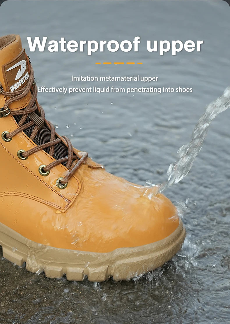 Men Protective Boots Steel Toe Shoes Anti-Smash Anti-Puncture Work Boots Safety Shoes Indestructible Winter Boots Waterproof
