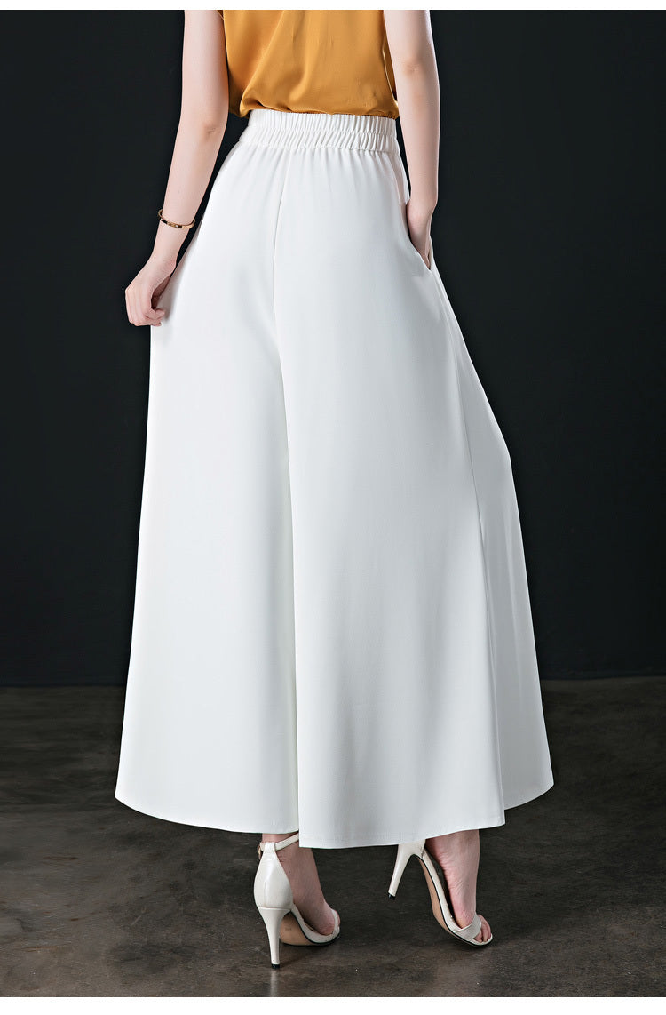 Women's Nine Loose Skirt Pants Draped Wide Leg Pants Spring Cool High Waist Slim Fashion Big Leg Pants Street Lounge Trousers