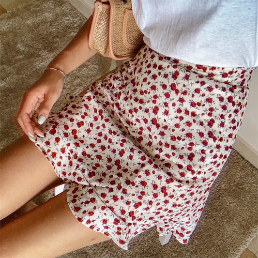 MRMT 2026 Brand New Womens Skirt Playful Ruffled Hem Mini Floral Skirt Short High-rise Sexy A-line Women Skirts For Female Dress