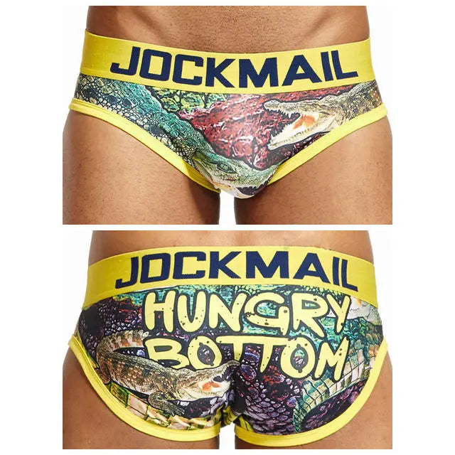 Animal Cartoon Print Men Underwear Nylon Ice Silk Sexy Men Briefs Breathable Slip Cueca Gay Male Panties Underpants Briefs