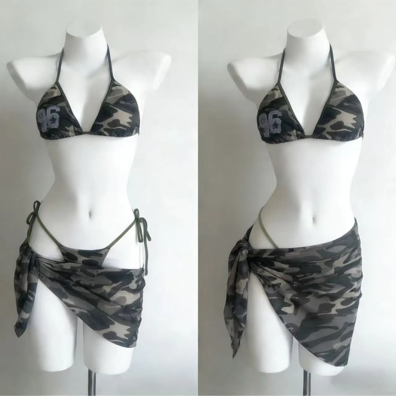 Fashion Women Halter Neck 3 Piece Bikini Set Removable Padding Adjustable Straps Elegant Summer Beach Outfit Swimwear 2026 New