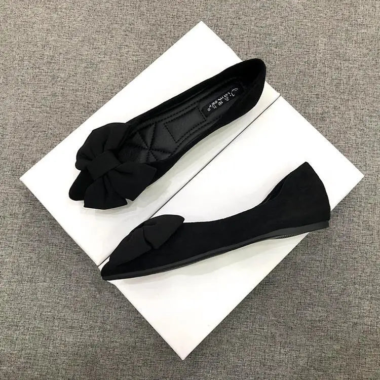 New Spring and Autumn Style Fashionable Comfortable and Versatile Women Shoes Casual Simple Wear-resistant Flat Bottom Bow Shoes