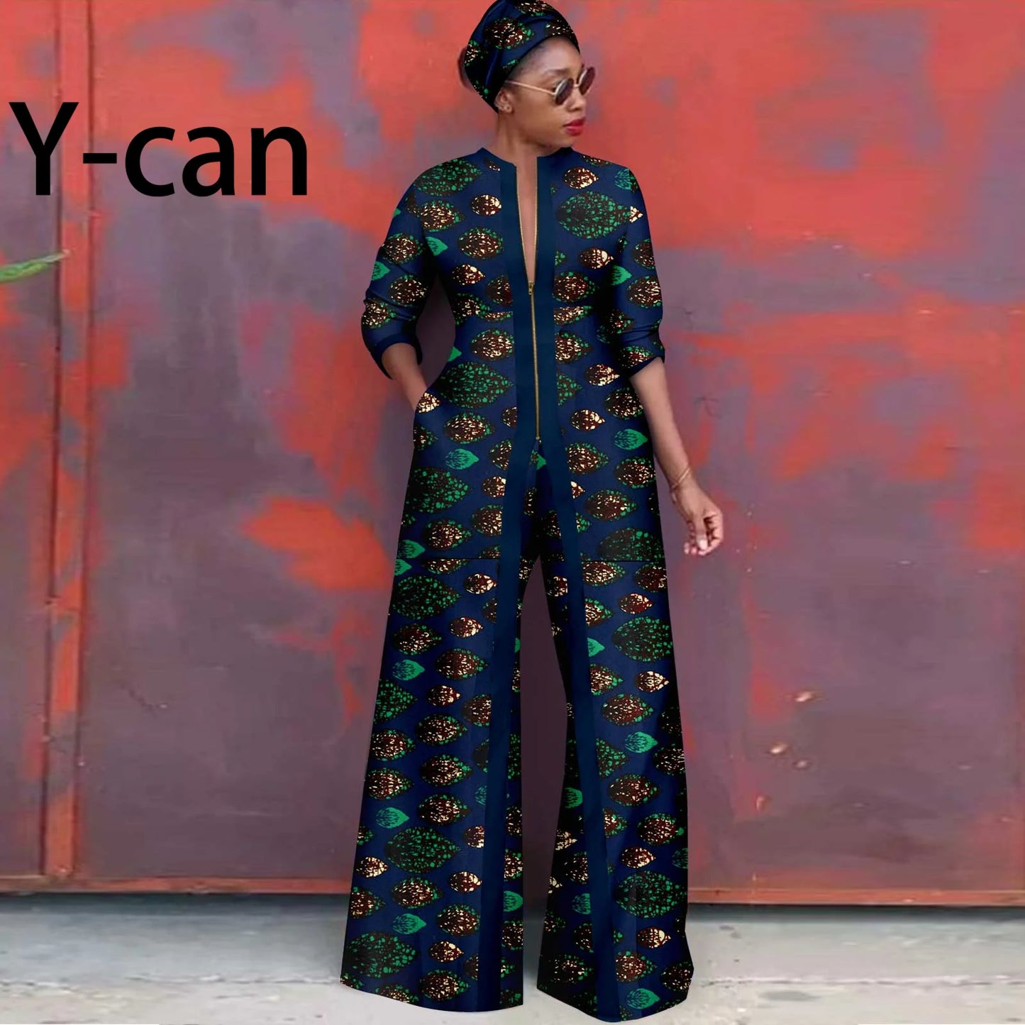 African Clothes for Women New Fashion Women Jacket Long Coat and Pants with Headscarf Ankara Print Elegant Party Dress 2426005