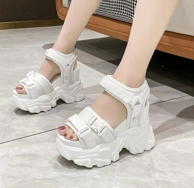 High Heels Sandals Women Shoes New Summer Wedges Height Increasing 11cm Ladies Sandal Platform Chunky Shoes Sandalias Mujer