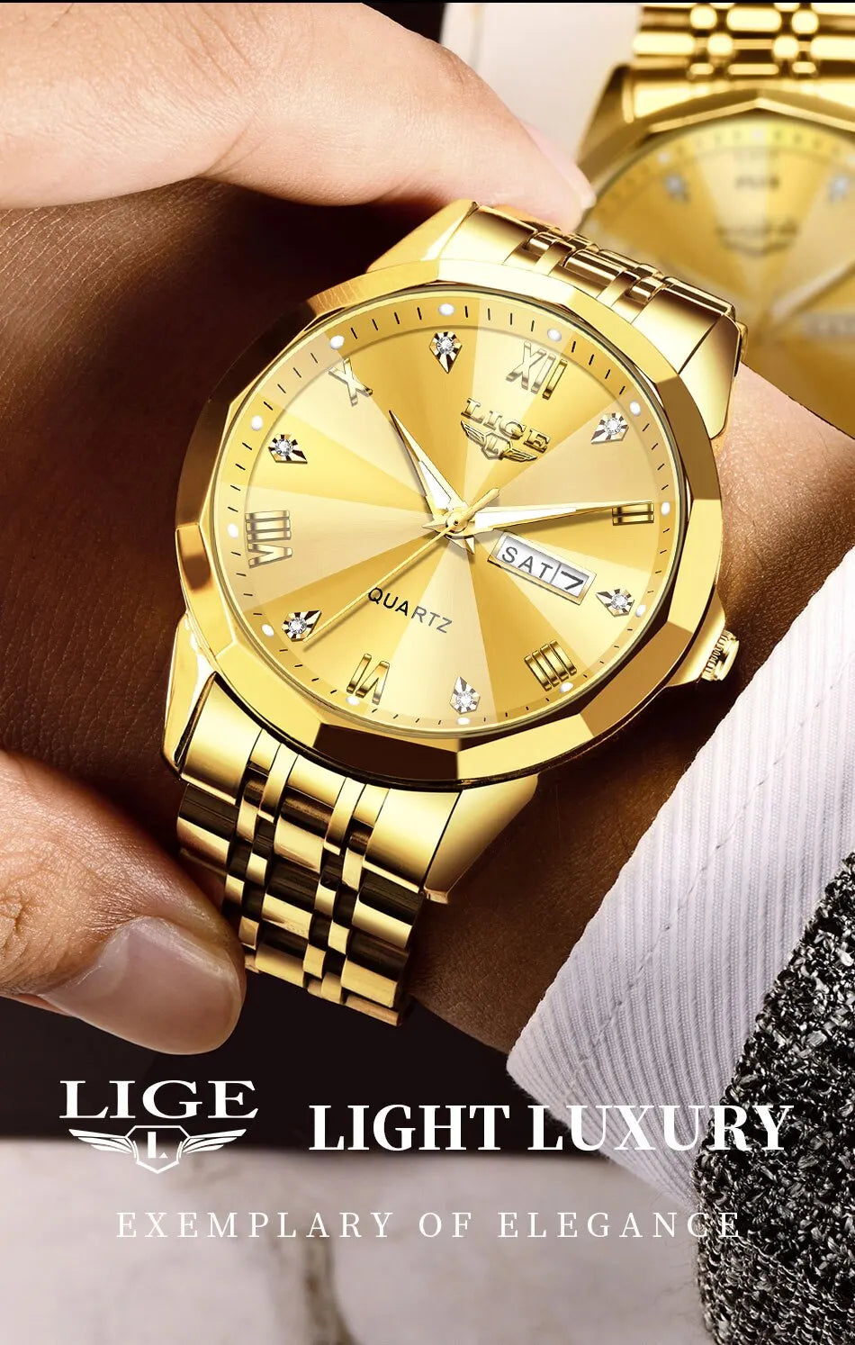 LIGE New Quartz Watch For Men Top Luxury All Steel Design Fashion Business Wristwatch Men Waterproof Watches Man Montre Homme