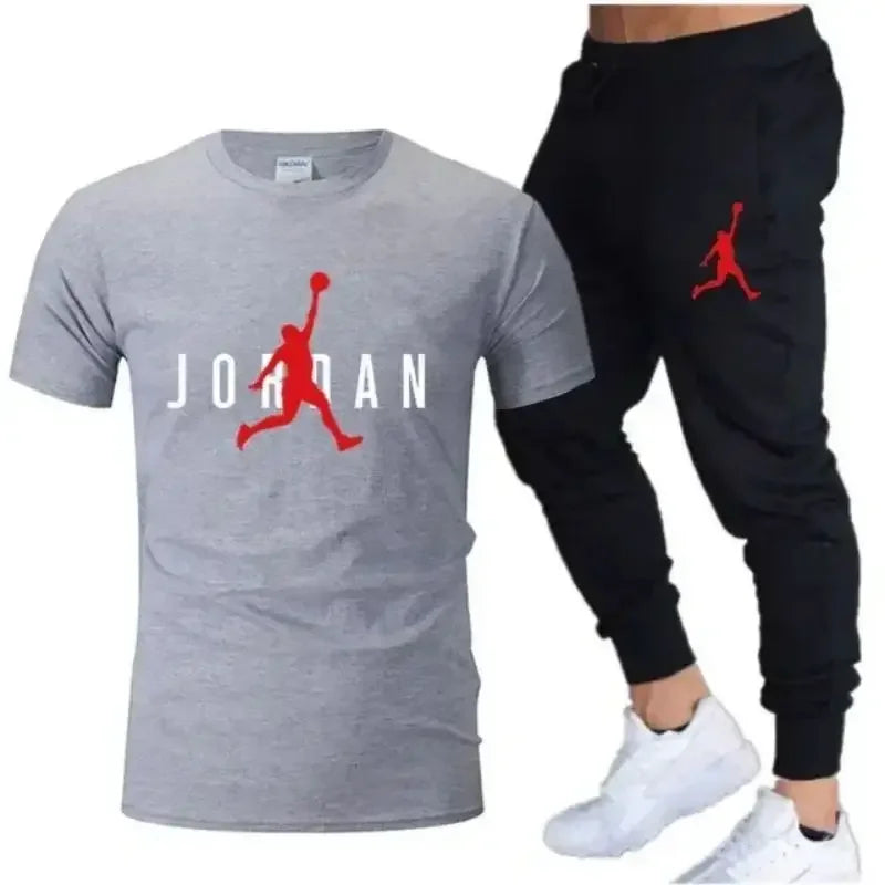 2025 New Summer Popular Men's Set, Men's Sports Set, Printed Leisure Fashion Short Sleeve Set, Men's Jogging Set