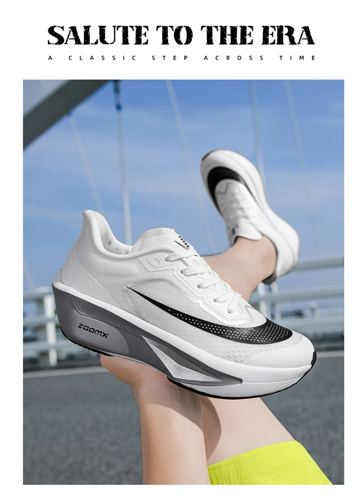 Brand Men's Carbon Plate Running Shoes Soft Cushion Shock Absorbing Sports Shoes Unisex Sneakers Light Anti-Slip Training Shoes