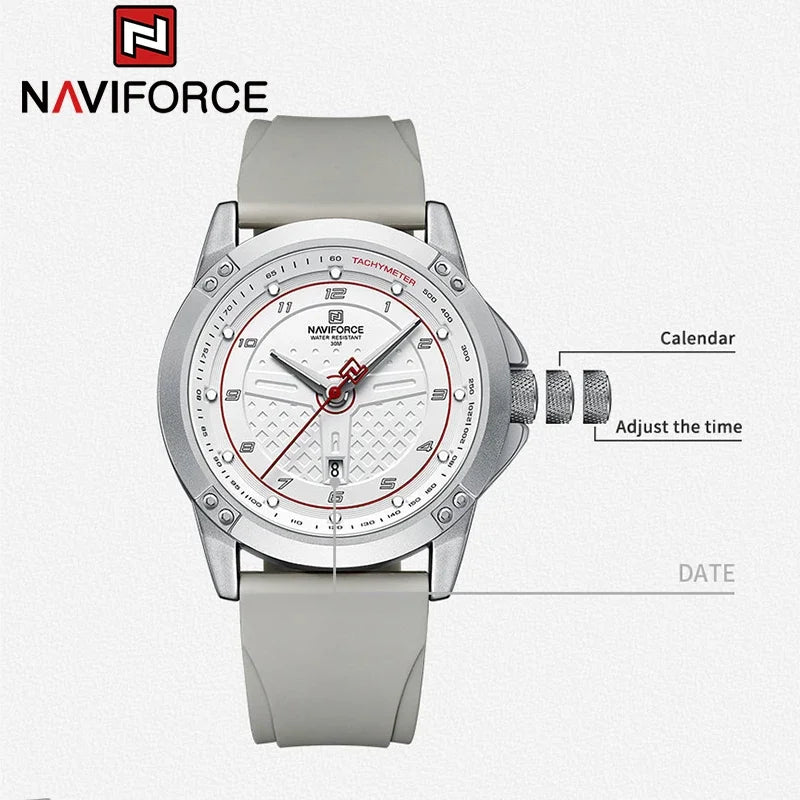 NAVIFORCE Trend Quartz Wristwatch Fashion Waterproof Men's Watches Sport Silicone Strap Male Luminous Clock Relogio Masculino