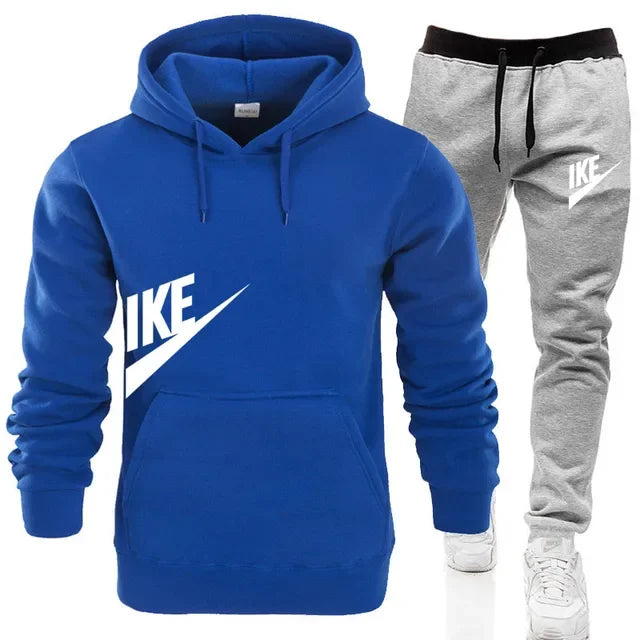 New autumn and winter jogging men's and women's sportswear set, a fashionable street hooded sweatshirt and pants 2-piece set