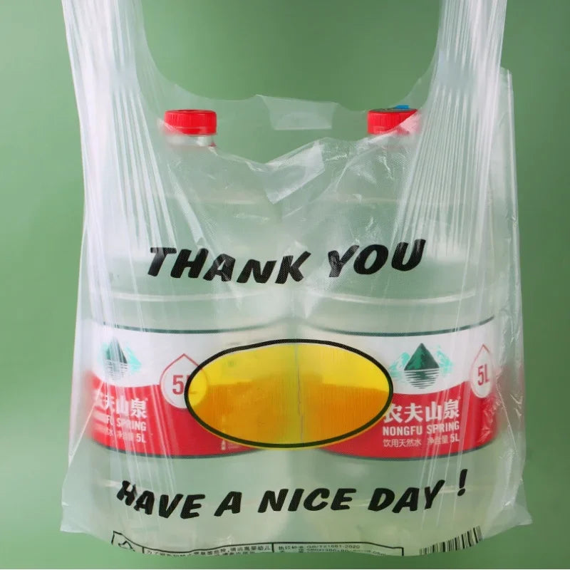 50 Pcs plastic Bag Tote Convenience Storeb Cartoon Gift with Bag Gift Bundle Retail Bags Shopping with Handles