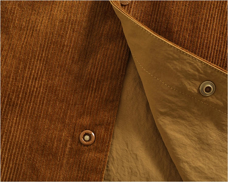 Reversible A+B fabric outdoor functional cargo jacket men's loose pocket lapel retro American casual jacket