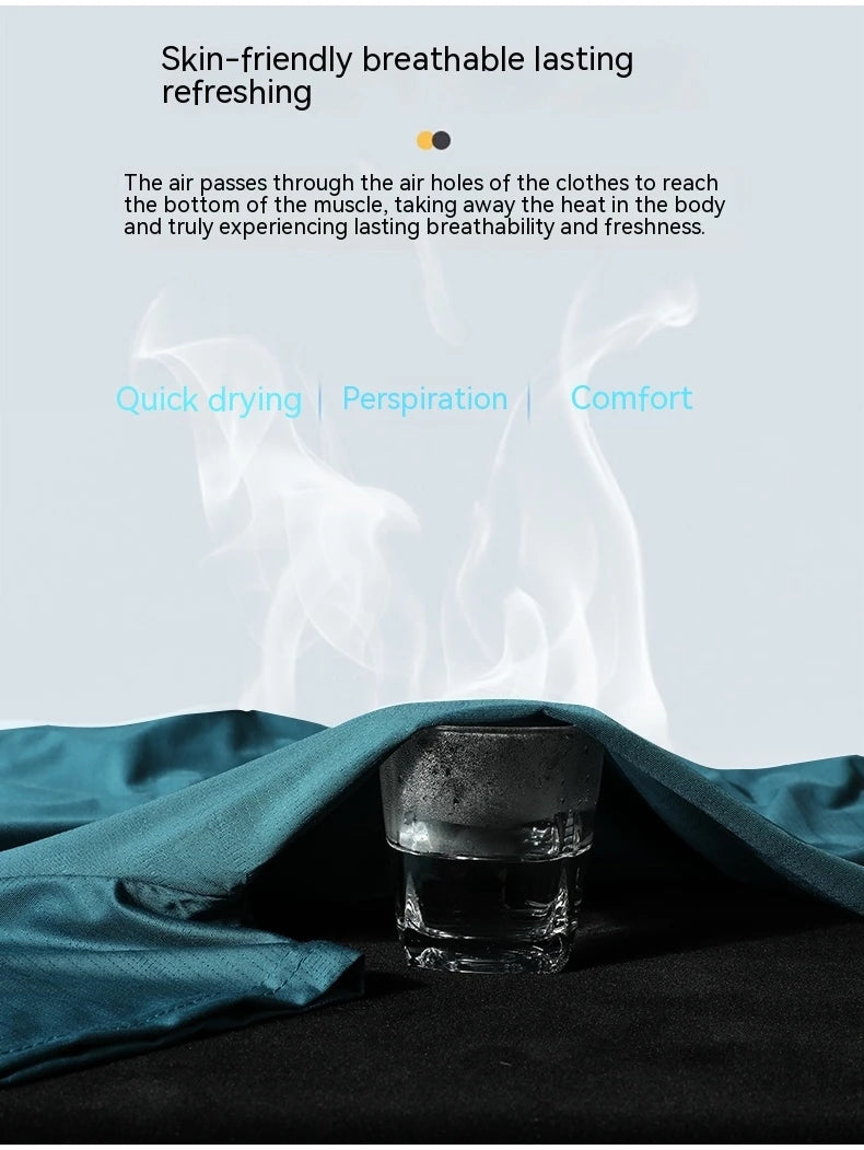 Summer ice silk short sleeved T-shirt for men and women, quick drying and breathable sports top, outdoor running duanT