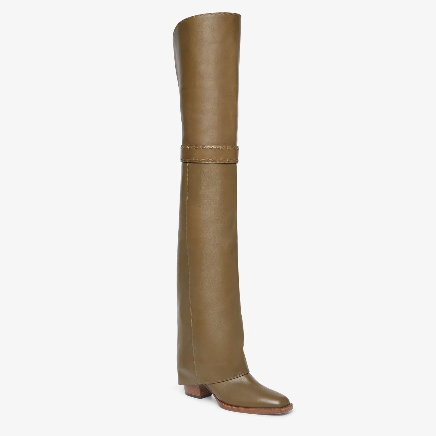 Elegant Temperament of European and American Women, Thick High Heels, Skirt Hem, Knee High Boots, Oversized Retro Knight Boots