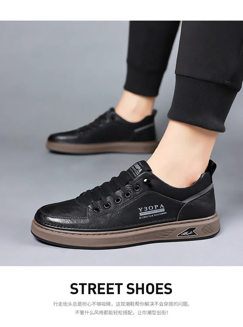 Luxury Casual Business Tennis Loafers Sneakers Moccasins Social Outdoor Fashion Shoes For Men  Men's Genuine Leather Shoes
