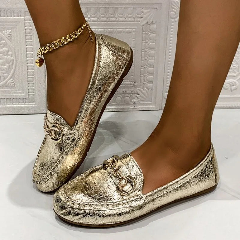 Comfortable Flat Bottom Soft Sole Midlife Women's Shoes Spring Autumn Seasonal Slip-On Versatile Low Cut Single Shoes