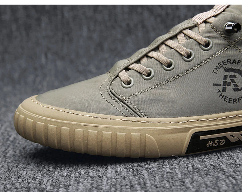 Trend Canvas Men's Shoes Breathable Green Casual Shoes for Men Comfor All-match Sneakers Ice Silk Cloth Men Walking Tennis Shoes