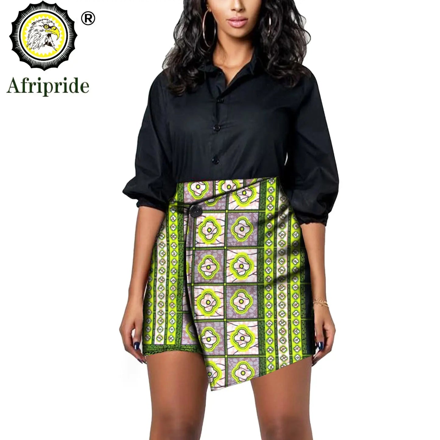African Print Short Mini Skirts Women Summer Ruffle High Waist Skirt Ladies Streetwear Slim Bottoms African Clothes S2127006