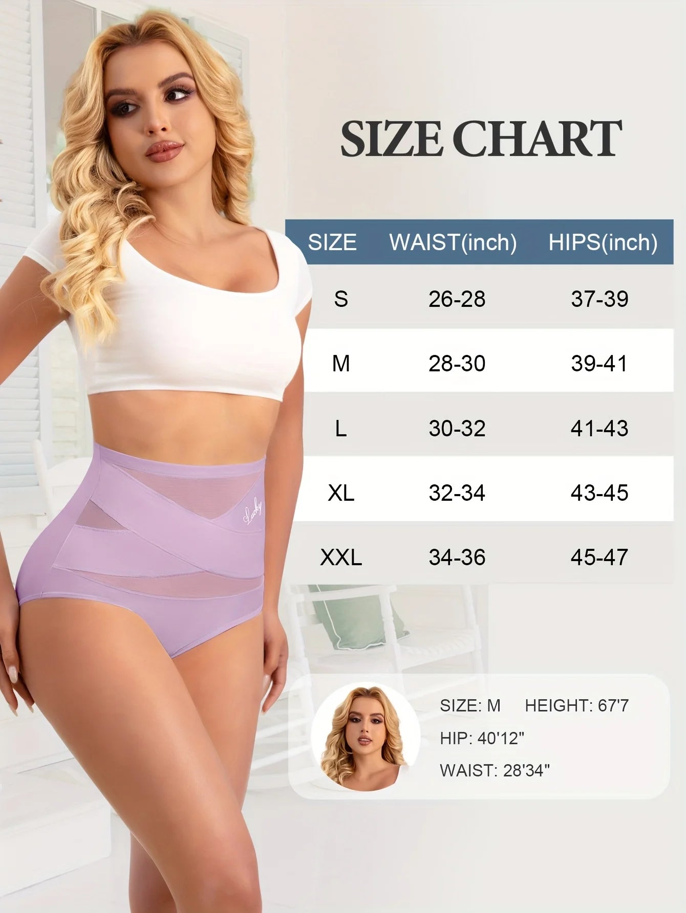 4pcs High Waist Mesh Contrast Letter Print Briefs, Elegant Comfy Breathable Stretchy Intimates Panties, Women's Lingerie &