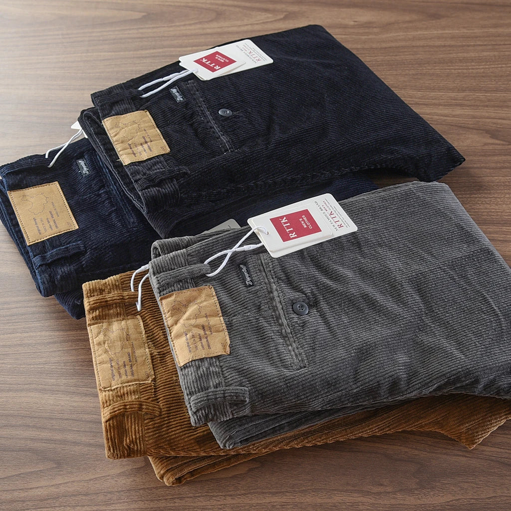 Autumn and Winter New American Retro Heavyweight Solid Color Corduroy Cargo Pants Fashion Straight Cotton Washed Casual Trousers