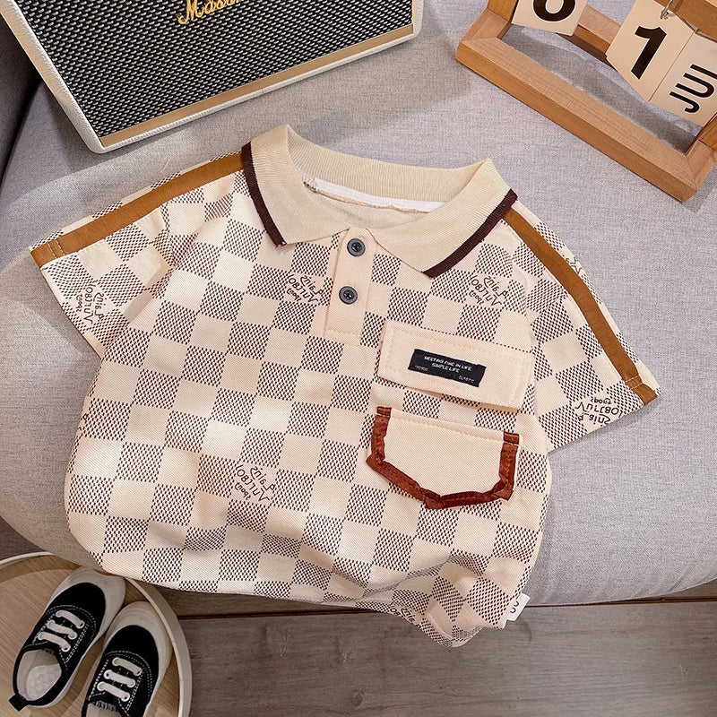 Fashion Todddler Boys Polo T-shirts + Shorts Baby Kids Girls Clothes Sets Summer Children's Outfits