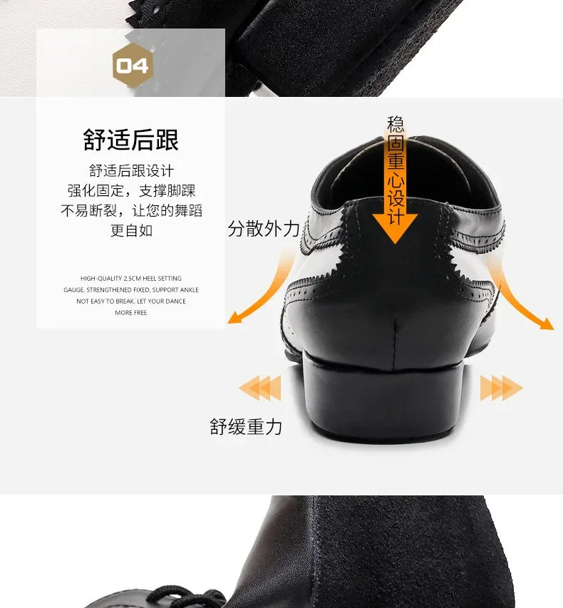 Men Soft Cow Leather Dance Shoes Male Genuine Leather Jazz Latin Shoes Man Waltz Modern Ballroom Dance Shoes Stage Foot Wear