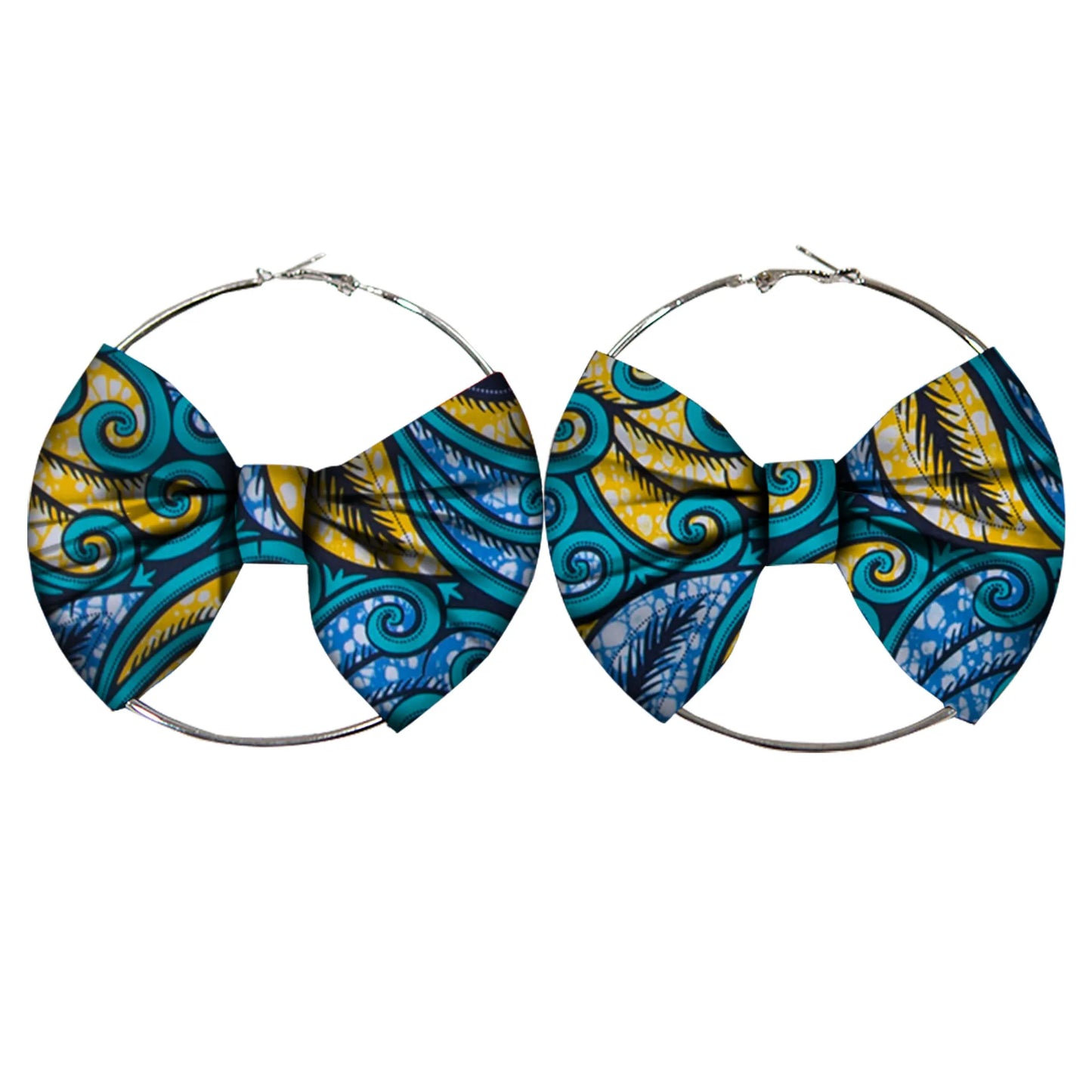African Earrings Fashion Women Africa Handmade Statement Circle Jewellery Print Wax Fabric Accessories WYA078