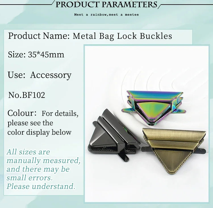 1/2/3/4Pcs 35*45mm Bag Metal Lock Buckle Twist Turn Snap Clasps Women Bags Decorative Closure Buckles DIY Hardware Accessories