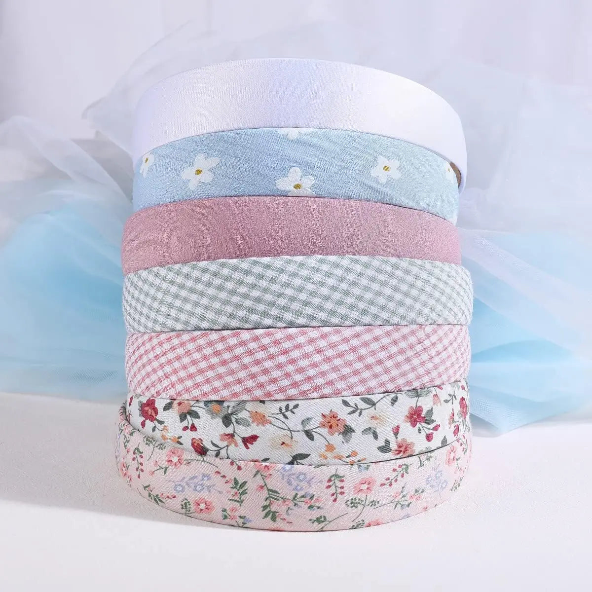 7Pcs Fashion Women Hair Band Floral Print Headbands Girls Simple Hairband Printed Hair Hoop Female Hair Accessories Headwear BAZAARHUBO