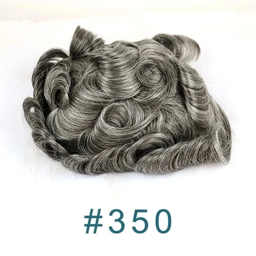 0.02mm Super Ultra Thin Skin 80% Density Natural Hairline Men Toupee Blonde Brown Grey Human Hair Undetected Capillary Prosthesi