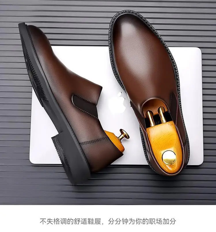 Men's Classic Leather Oxford Shoes Business Casual Dress Shoes Soft Sole Comfortable Slip-On Loafers Driving Office Shoes for Me