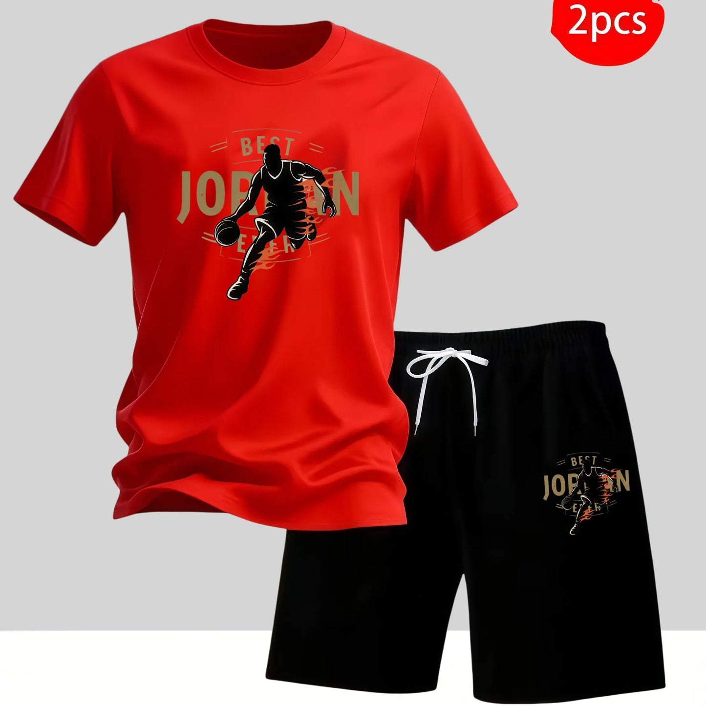 2026 Summer Men's Set Urban Casual Fashion T-shirt and Shorts High Quality Crew Neck Short Sleeve Outfits Male Daily Sportswear
