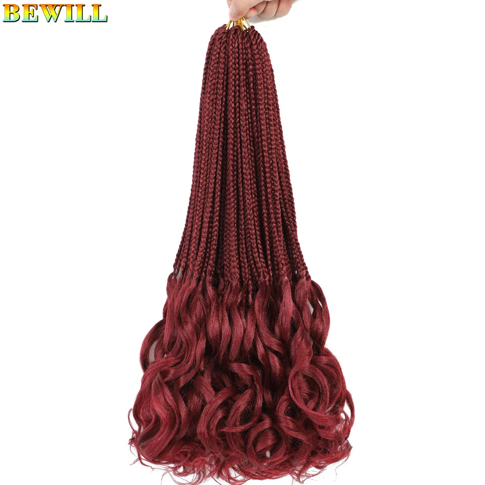 14 18 24 Inch French Curl Crochet Braids Boho Goddess French Curl Box Braids Crochet Hair Synthetic French Curly Braiding Hair