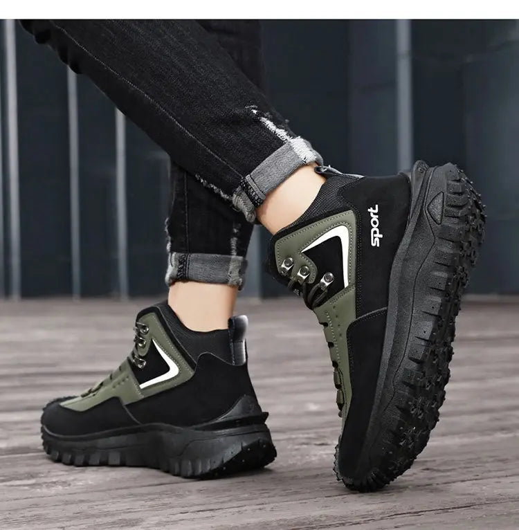 Men's Large Size Versatile Mountain Climbing Anti-slip Wear-resistant Outdoor Casual Trendy Spring Lightweight Dad Shoes
