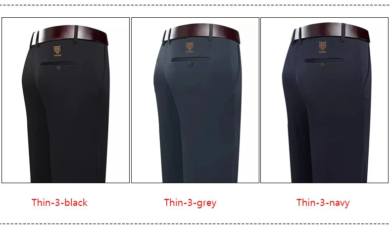 29-42 Men's Summer Thin Fashion Business Casual Suit Pants Long Pants Men's Elastic Straight Sleeve Formal Pants Plus Size 28-40