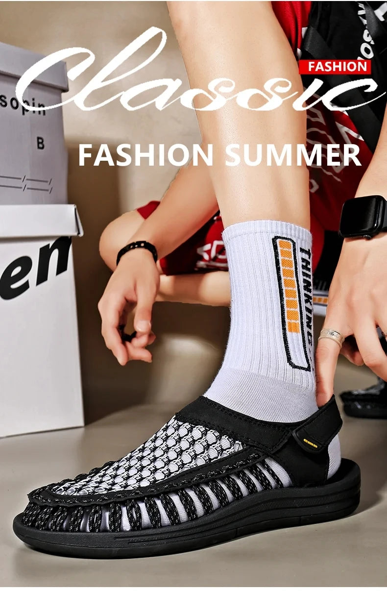 Summer Hand-woven Men's Sandals Fashion Men Casual Shoes Brand Designer Sneakers High Quality Outdoor Beach Sandals Men Shoes