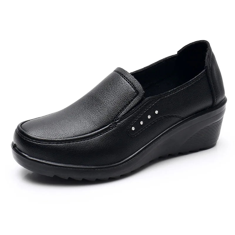 2025 New Women's Shoes Fashion Womens High Heels Shallow Wedges Moms Shoes Summer Breathable Casual Shoes Zapatos Para Mujeres