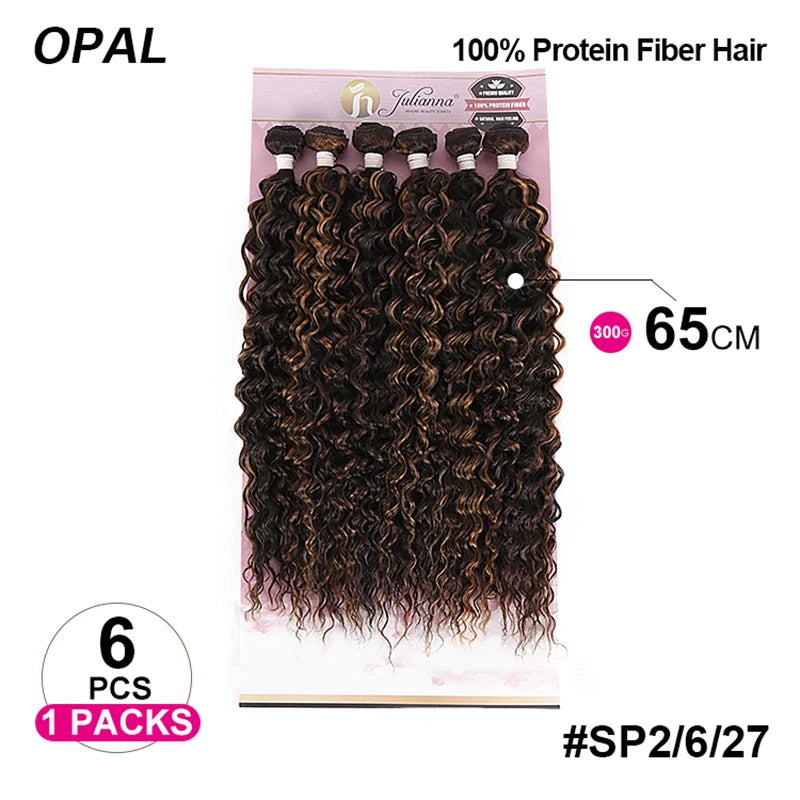 Julianna High Quality Packet Smooth Ombre Curly Kanekalon Fiber Organic Synthetic Weave Bundles Hair Extensions