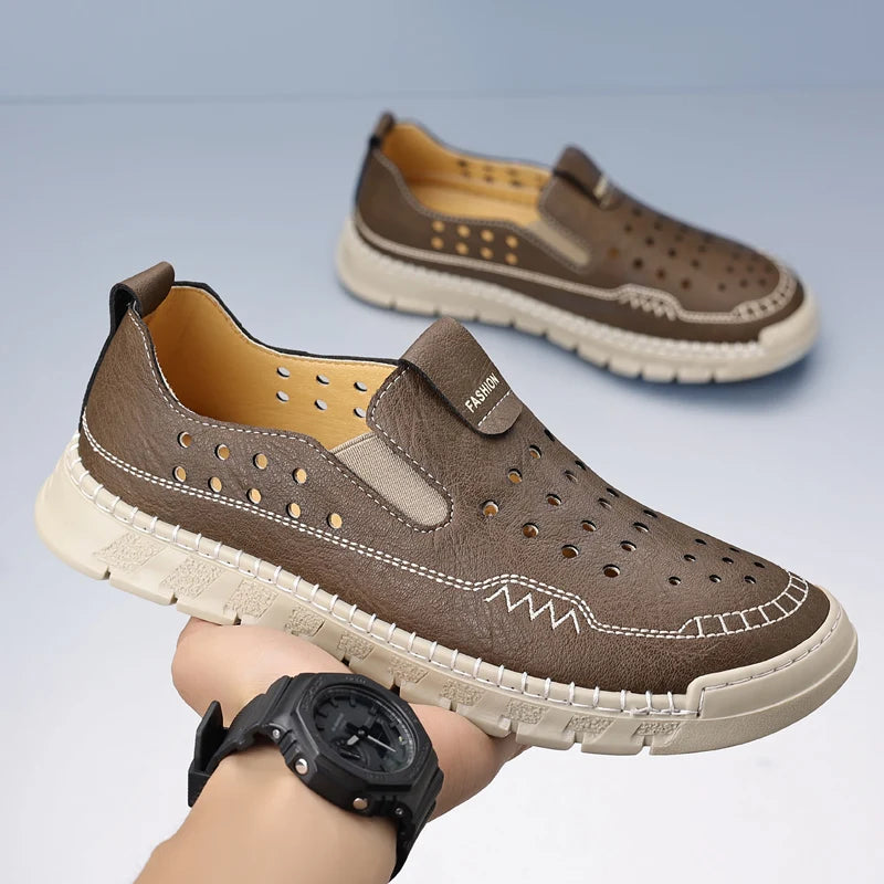 Men's Loafers High-quality Handmade Soles Breathable Lightweight Park Walking Shoes Commuting Men's Driving Leather Shoes
