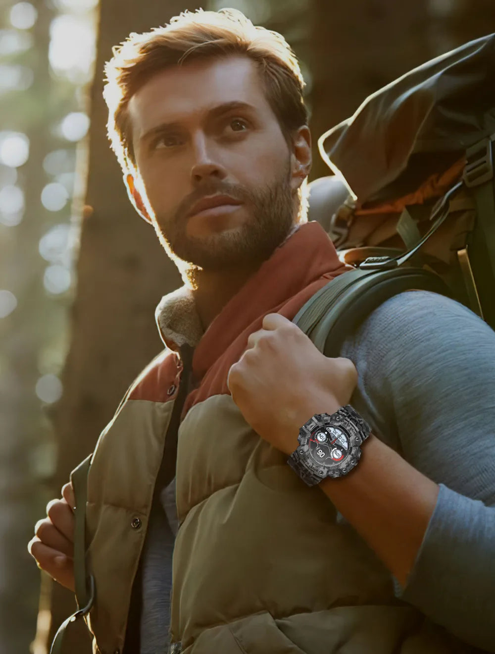 Outdoor Sports Smart Watches Men Blue Tooth Call Smartwatch Compass Waterproof Sleep Health Monitoring Message Push Flashlight